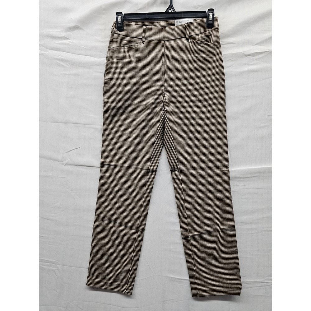 Rafaella Womens Houndstooth Pants Brown Viscose Blend Casual Size 4